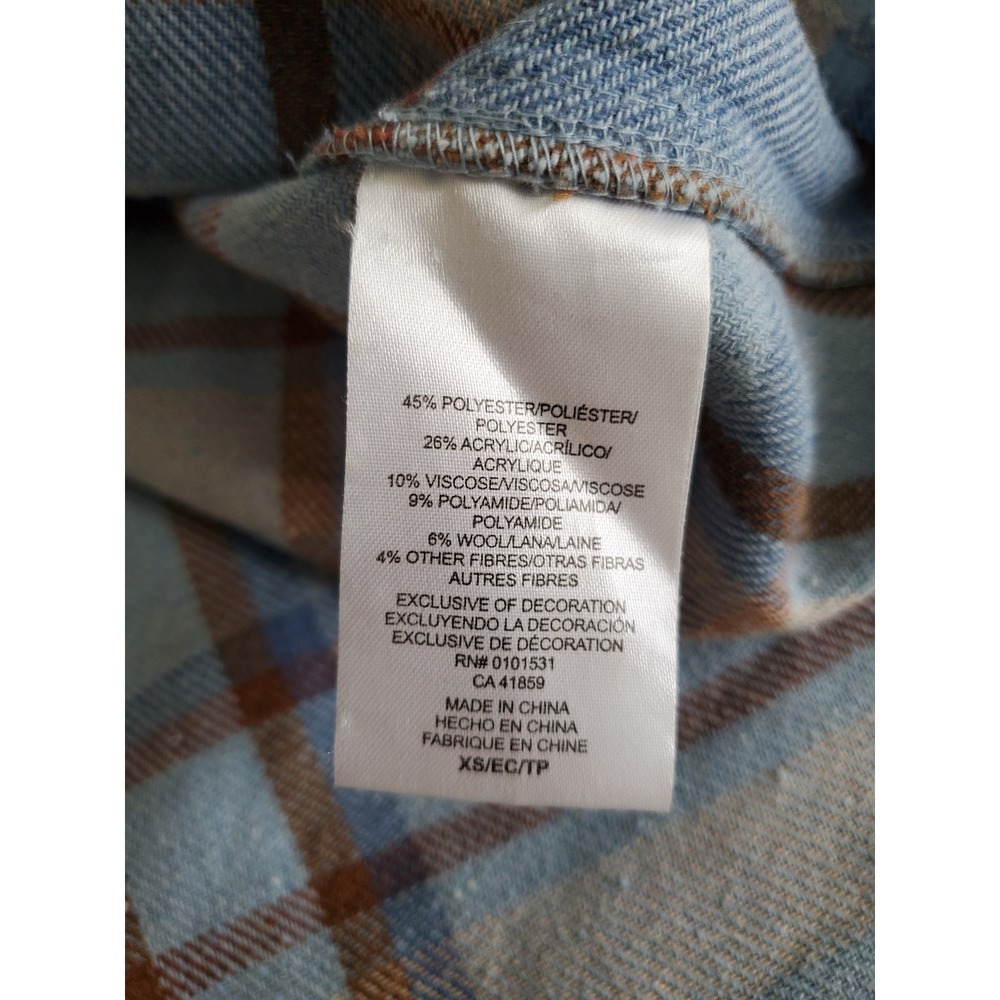 Ford Bronco Plaid Shacket Flannel Shirt Jacket Blue Women's XS Retro Bohemian - Picture 5 of 8